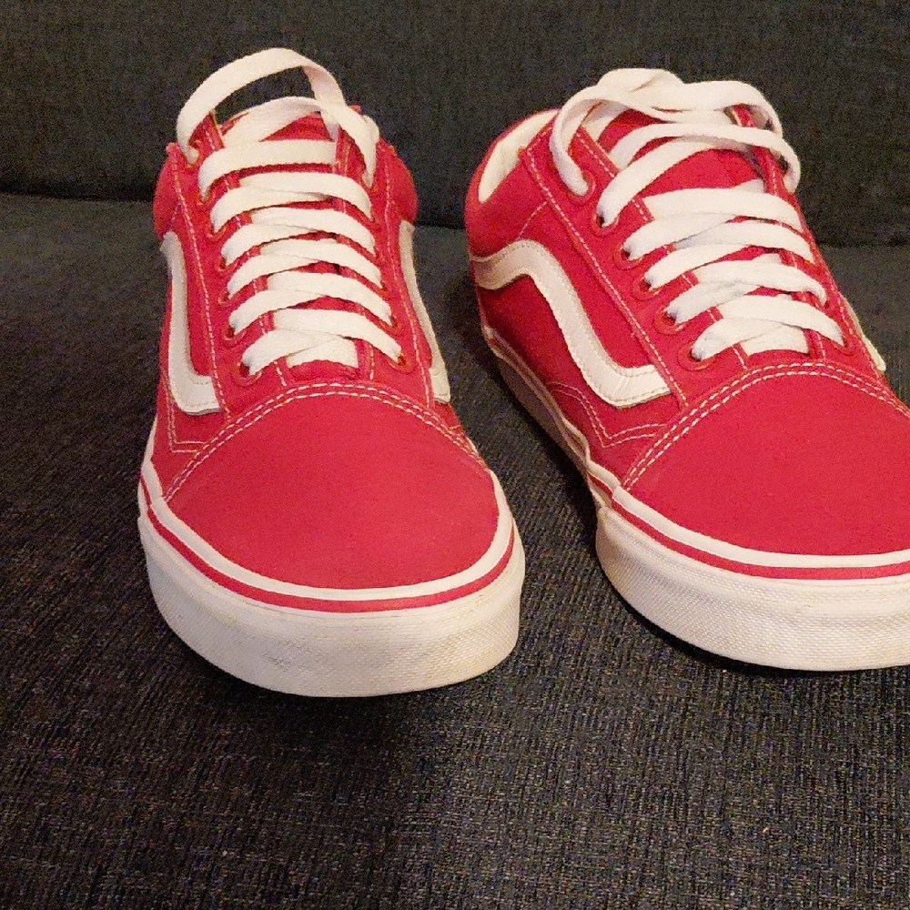 Vans Red and White Sneakers